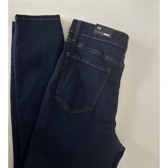 Fashion Nova Denim - NWT Fashion Nova Jeans 13 Skinny Dark Wash High Waisted Streetwear Minimalist